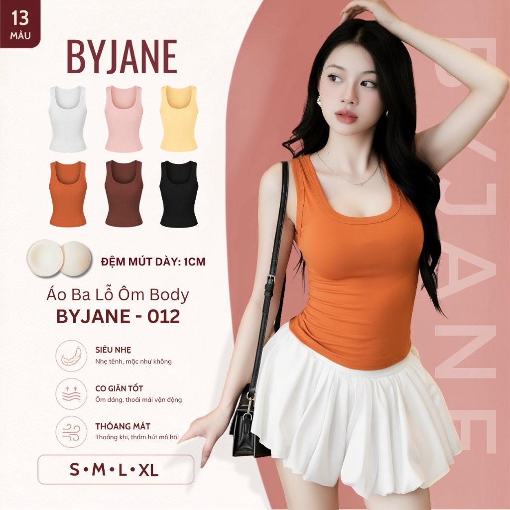[KO MÚT / KÈM MÚT] Áo ba lỗ nữ BYJANE, Áo 2 dây bản to, Áo tanktop chất thun mịn