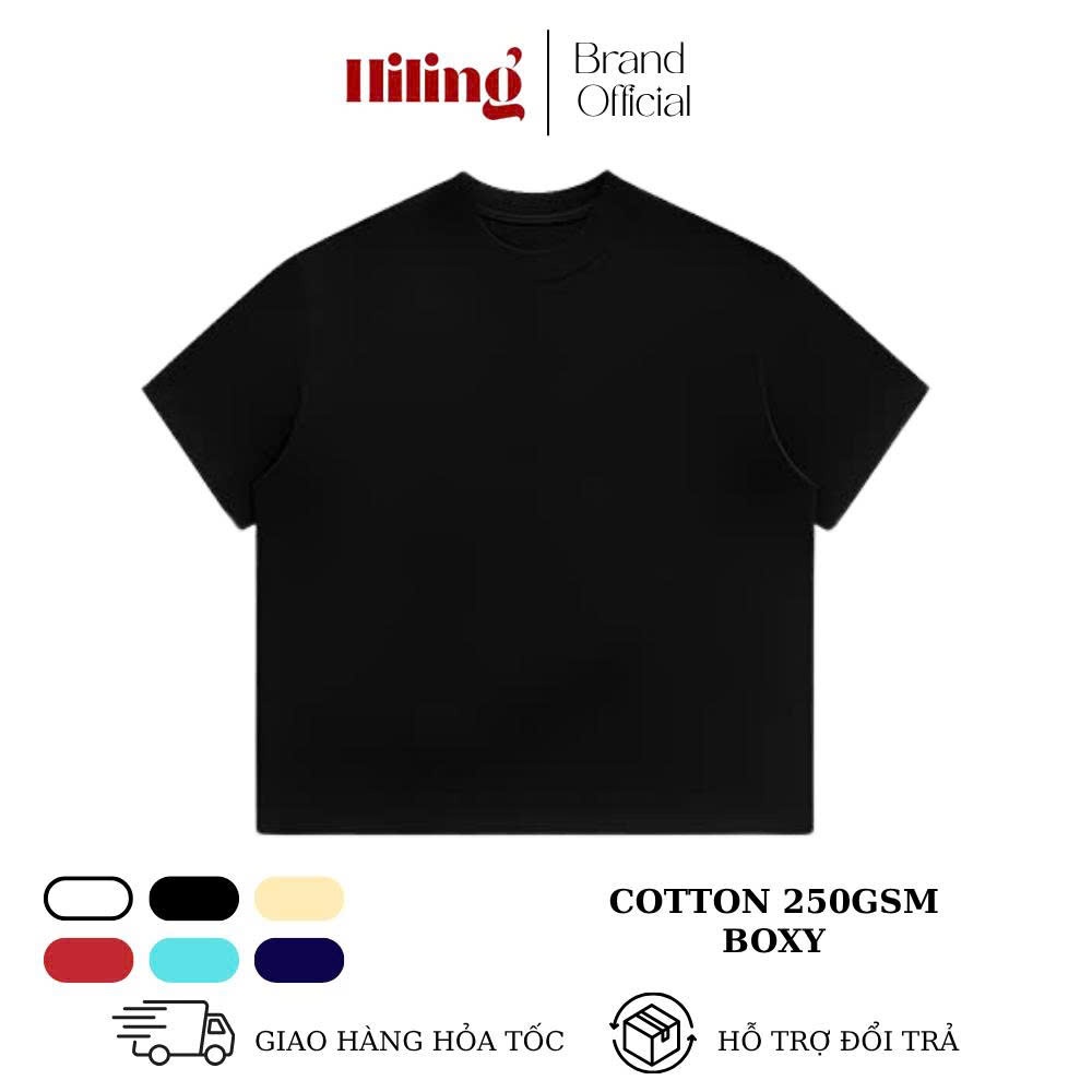 Áo Thun Boxy Unisex Form Rộng 250gsm Cotton Thoáng Mát