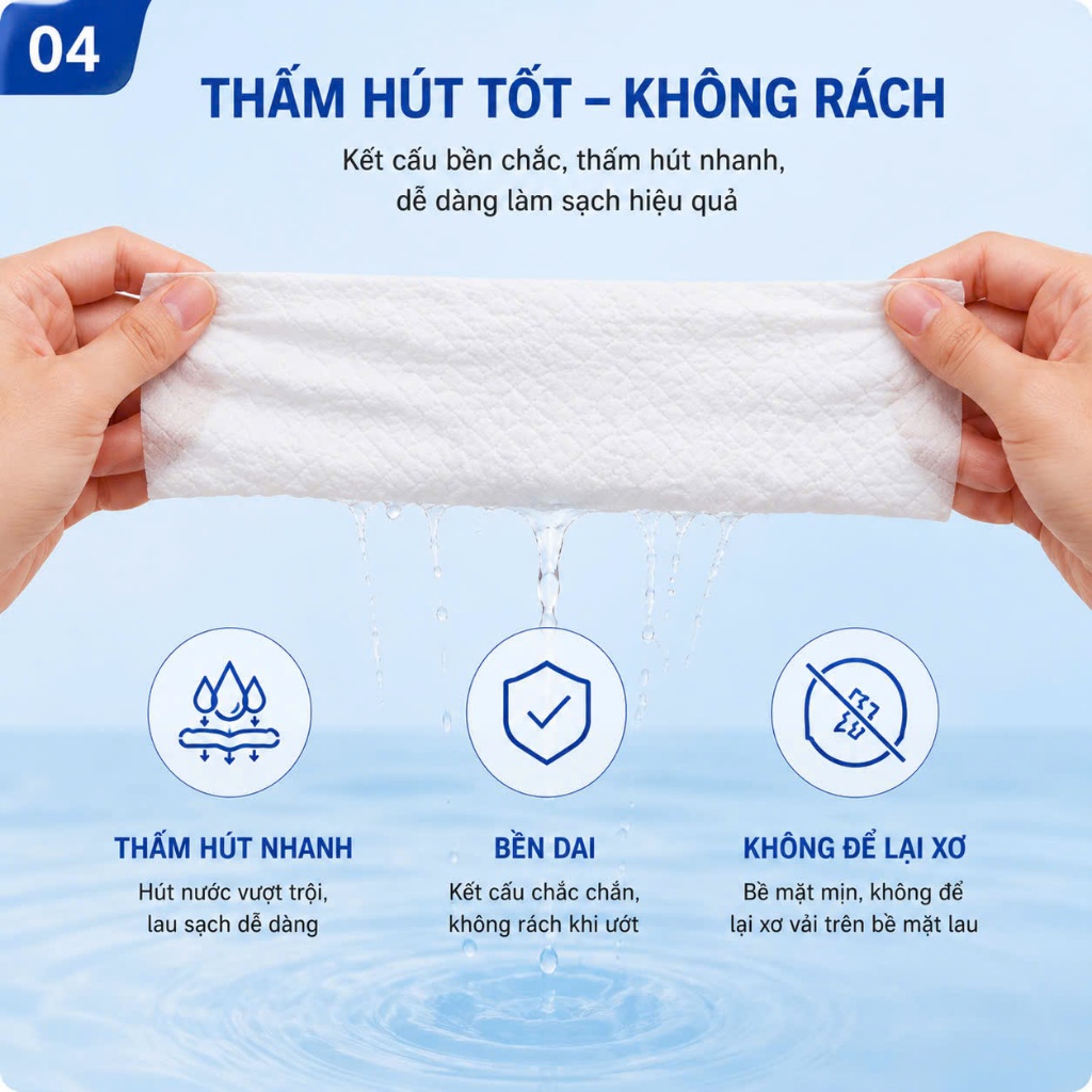 ( COMBO 5 GÓI ) Khăn khô đa năng cho bé LIKADO 300g xanhkid