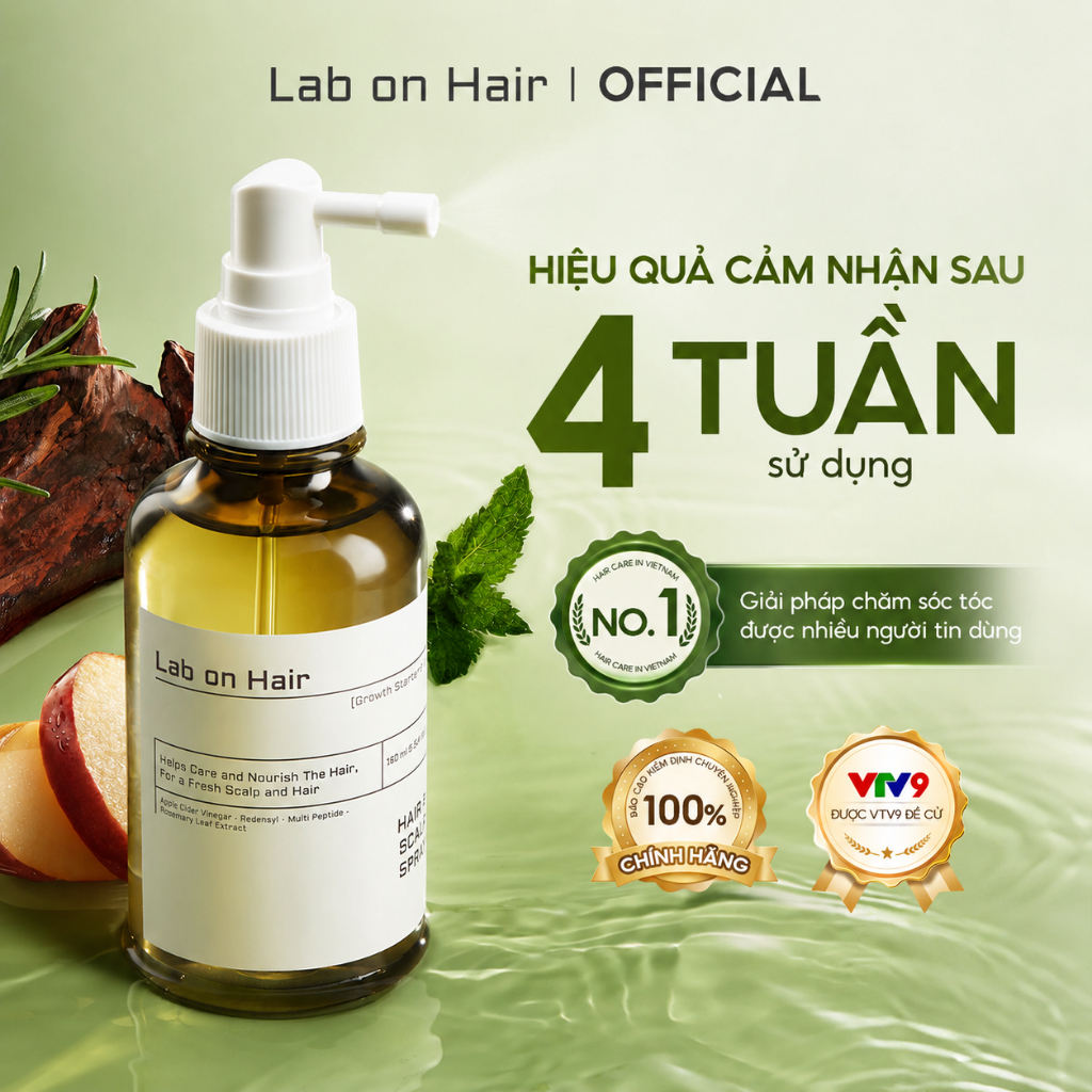 Xịt mọc tóc Lab on Hair 160ml xịt dưỡng tóc với giấm táo Kích thích mọc tóc Rụng